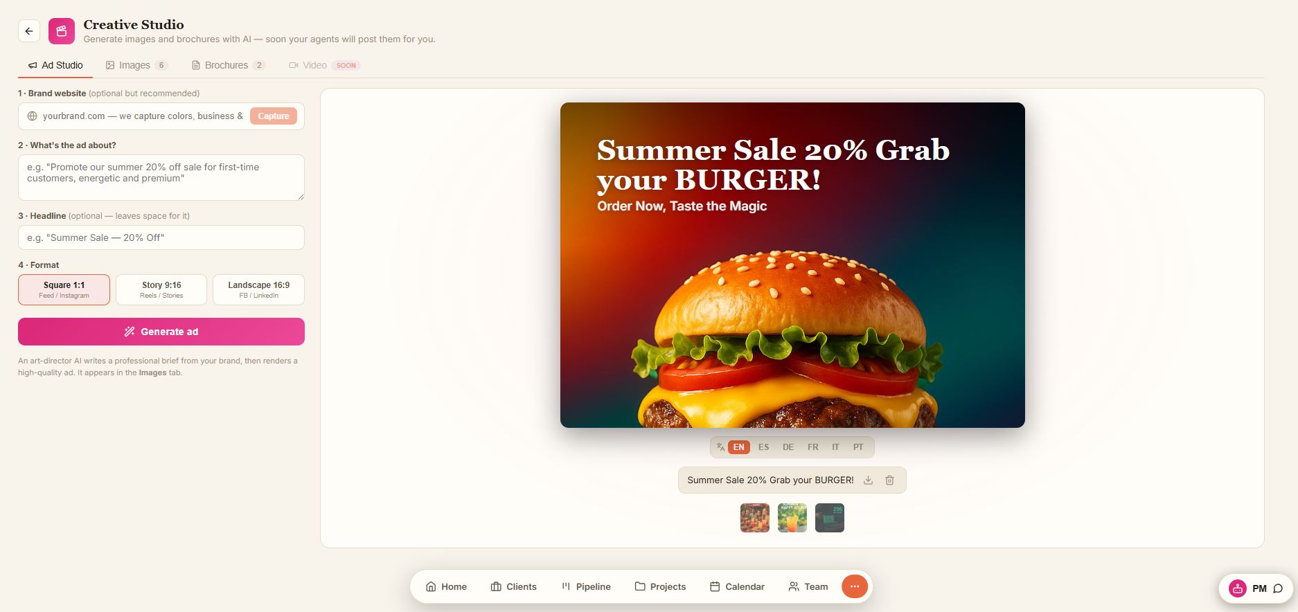 Text-free ad visuals